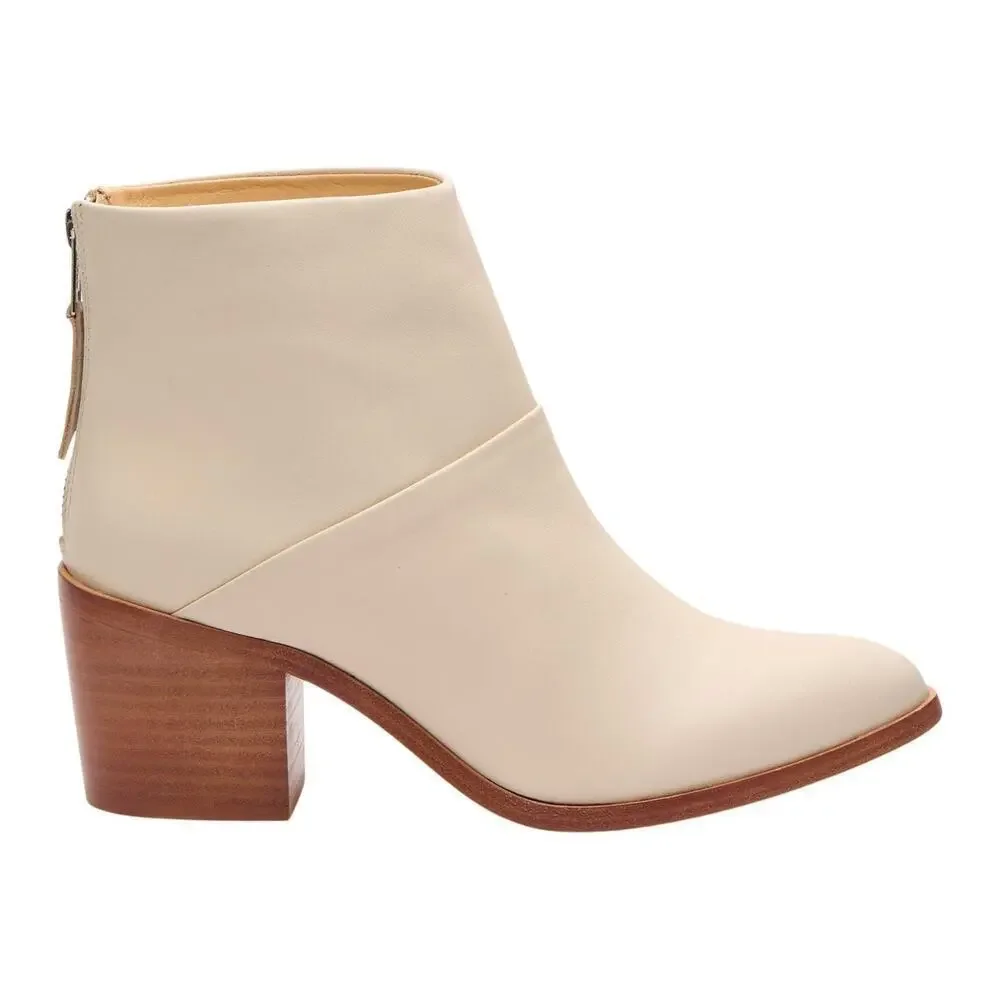 NEW Nisolo Women's 9 Dari Leather Ankle Boots Bootie Bone Cream No Box